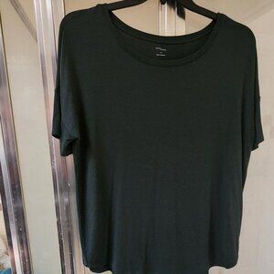 Daily Ritual Short Sleeves Oversized Dark Green Women's Top, Size L